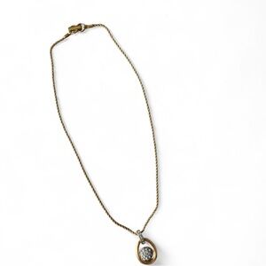 Swarovski Necklace Elegant Gold and Silver Pendant